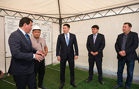 Samruk-Kazyna CEO Nurlan Zhakupov Inspects Construction of a Sports and Recreation Complex in Aktobe