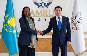 «Самұрық-Қазына» басшысы Нұрлан Жақыпов Rwanda Mines, Petroleum and Gas Board (RMB) бас директоры Алис Уваcе және Ngali Holdings бас директоры Джозеф Бутерамен кездесті